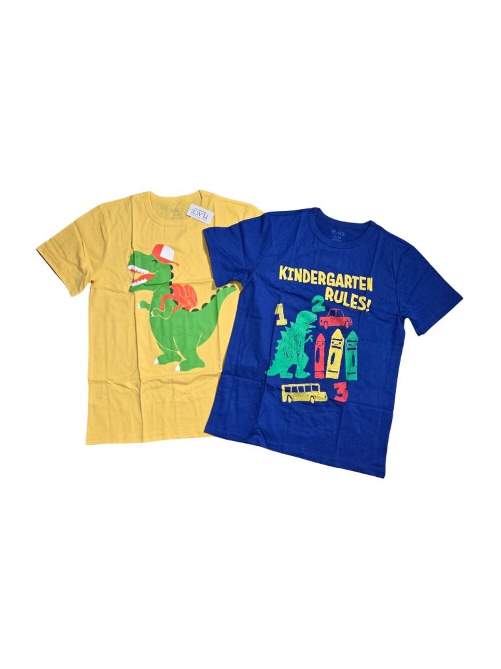 NWT | The Children's Place 2-Pack Dinosaur Graphic T-Shirts | Yellow Blue | 10/1
